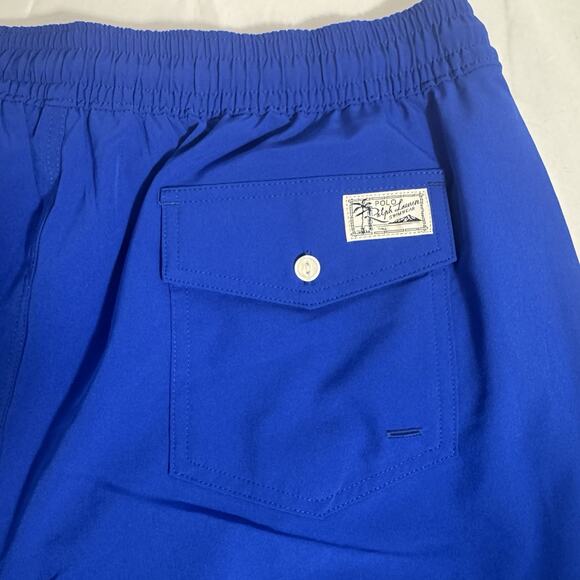 Polo Ralph Lauren Men's XL Blue Solid Polo Swim Trunks - Picture 4 of 8
